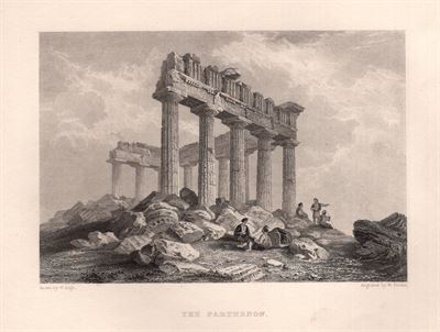 Partenone, Parthenon, Atene, Grecia, 1833