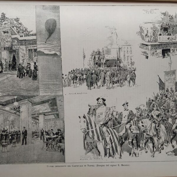 Il Carnevale a Napoli, disegno di E. Matania, 1884
