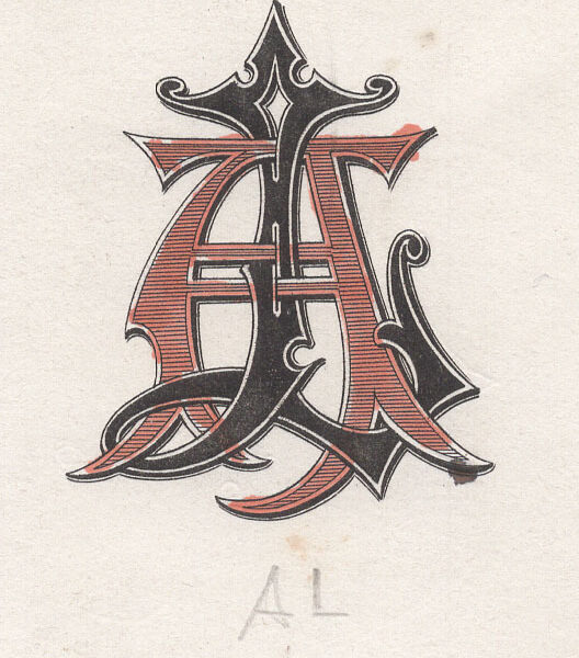 Iniziali AL intrecciate, 1881