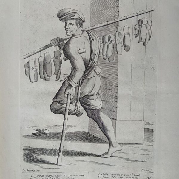 Mitelli Giuseppe Maria, Arti e Mestieri per la via, Venditore di scarpe, 1660