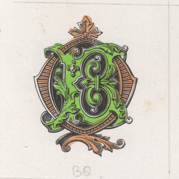 Iniziali BQ intrecciate, 1881
