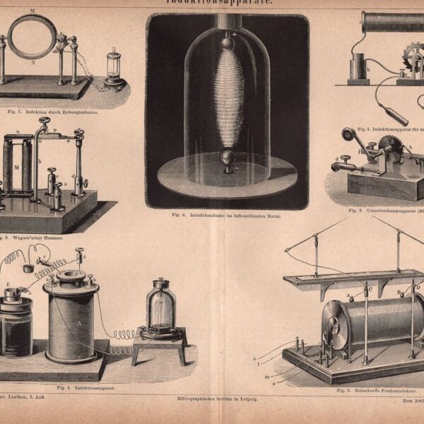 Antichi strumenti elettrici, elettromagnetismo, macchine per induzione, induktionsapparate