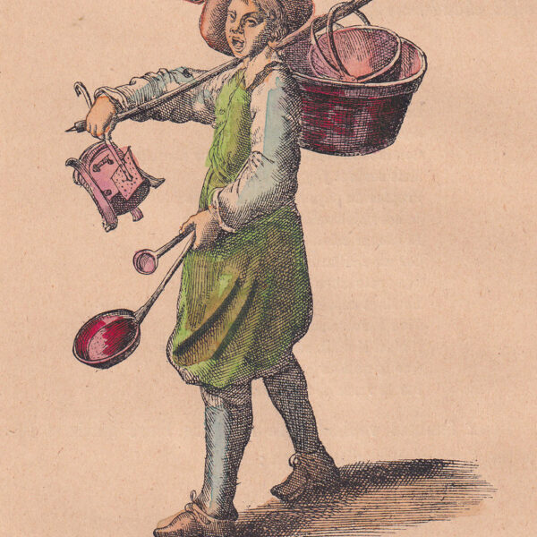 Venditore di pentole di argento