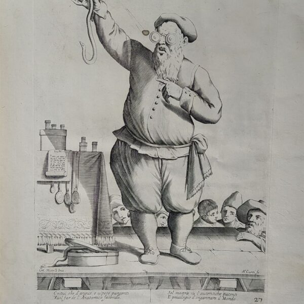 Mitelli Giuseppe Maria, Arti e Mestieri per la via, Ciarlatano, Imbonitore, 1660