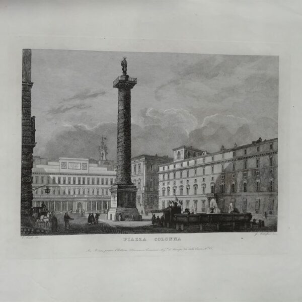 Roma, Piazza Colonna, Cottafavi, 1843