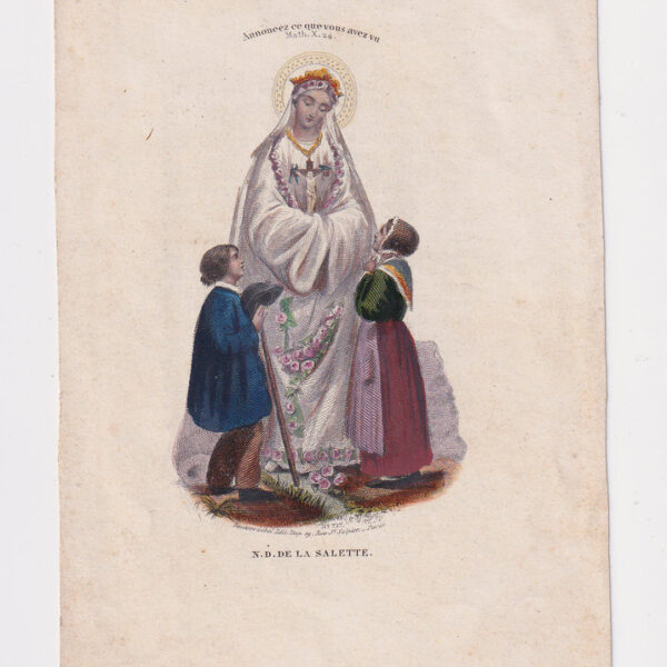 Santino antico, N.D. di la Salette, 1900