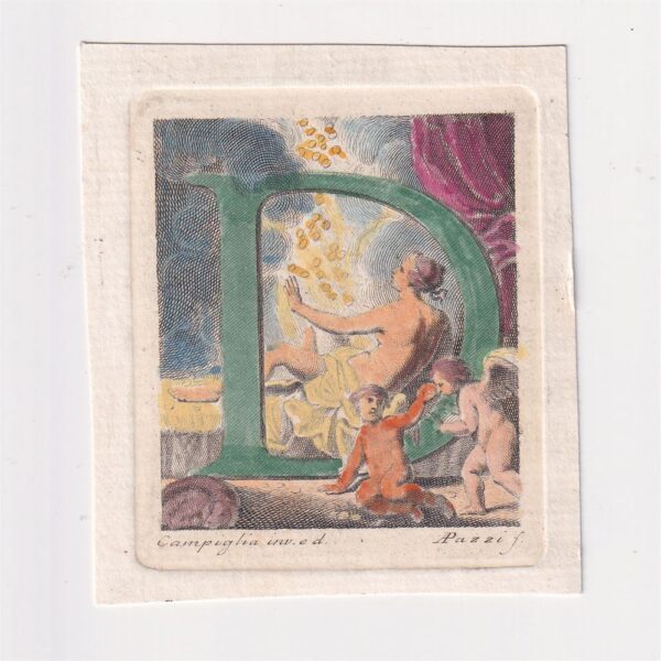 Lettera D, Antonio Pazzi e Domenico Campiglia, XVIII sec.