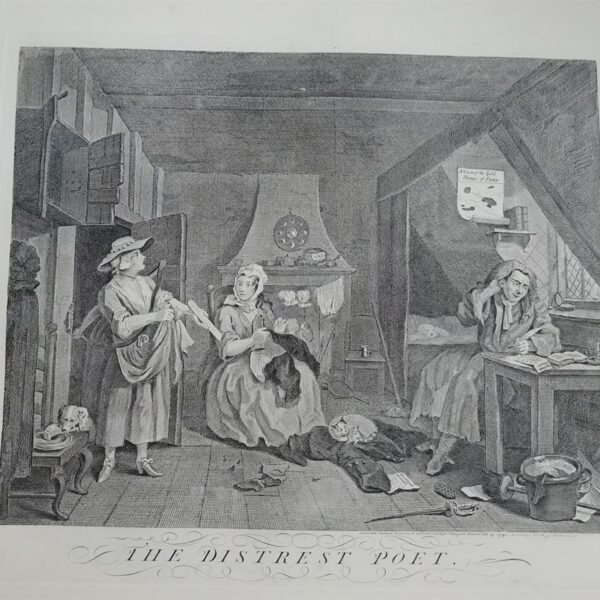 William Hogarth The Distrest Poet Il poeta distratto 1822