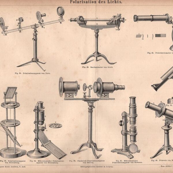 Antichi strumenti per la polarizzazione della luce, polarisation des lichts