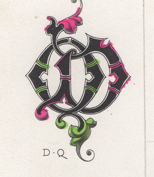 Cifre DQ intrecciate, 1881