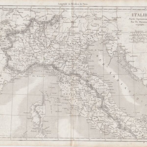 Carta dell' Italia Settentrionale, 1834