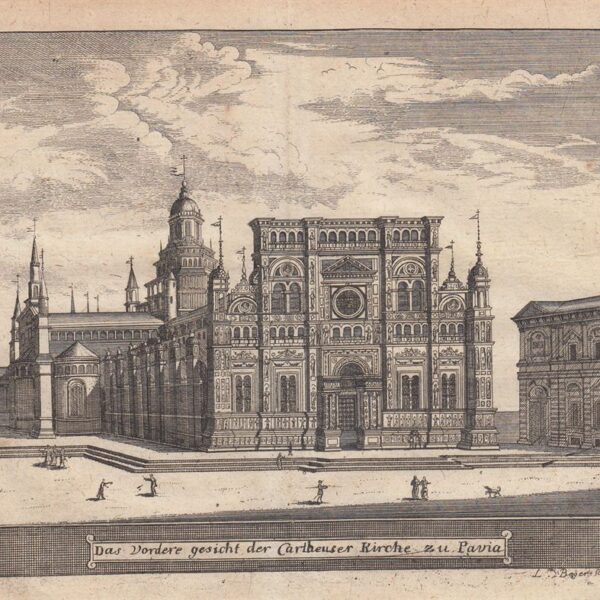 Pavia, Certosa, acquaforte su rame, 1712