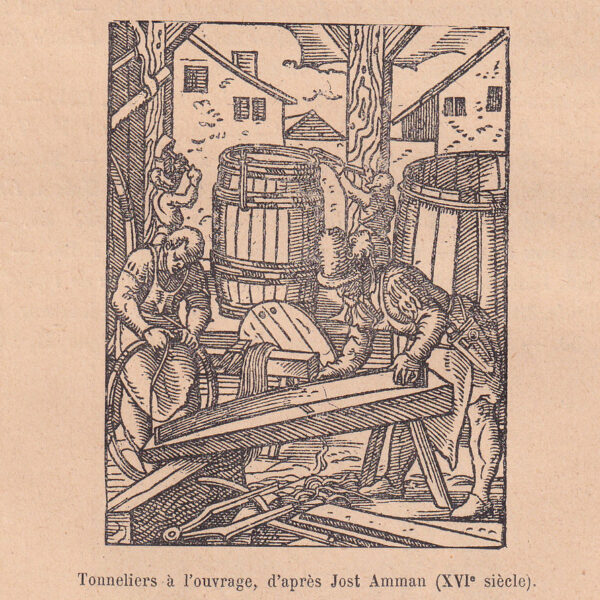 Il bottaio, xilografia dell'800