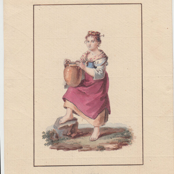 Contadina, Acquarello, XIX secolo