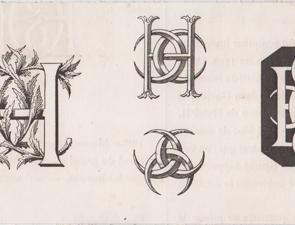 Monogramma, Lettere H e C, 1882