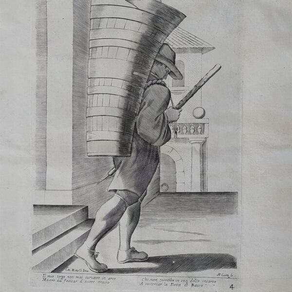 Mitelli Giuseppe Maria, Arti e Mestieri per la via, Portatore di uva per il vino 1660