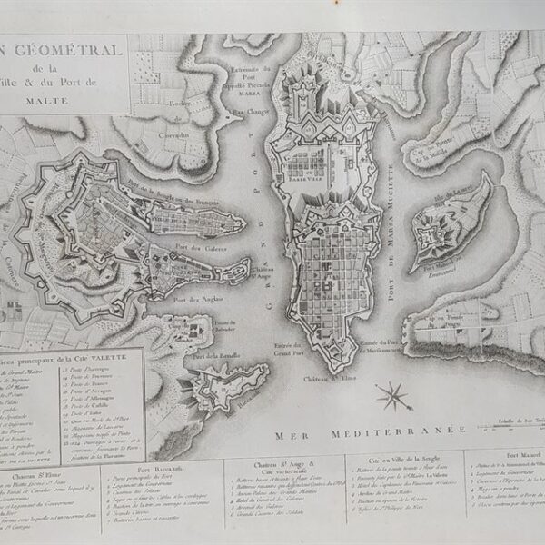 Malta, Pianta della città e del Porto, Saint-Non, 1781-86