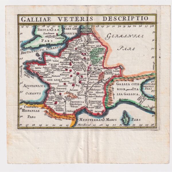 Philippus Cluverius (1580-1622), Mappa della Francia, 1686