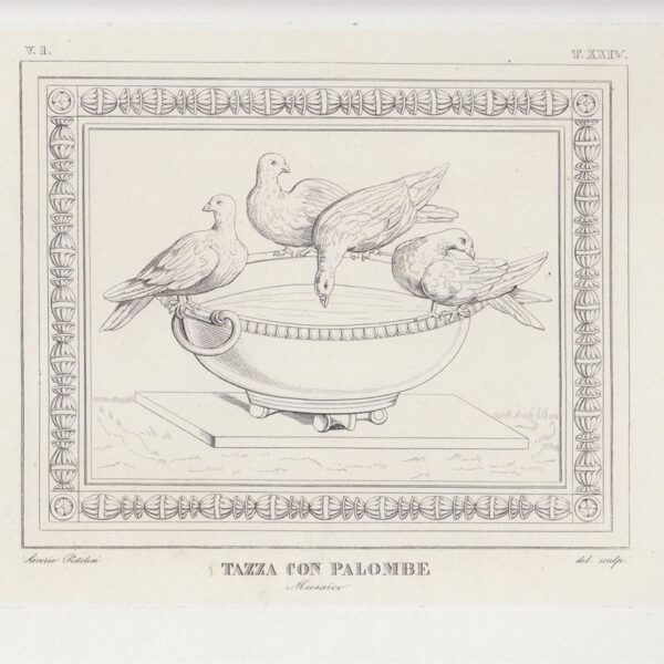 Saverio Pistolesi, Tazza con Palombe, 1850
