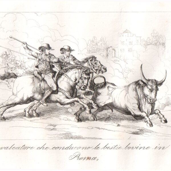 Pinelli, Cavalcature in Roma, 1840