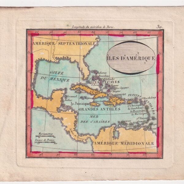 Mappa delle isole dell'America, 1821