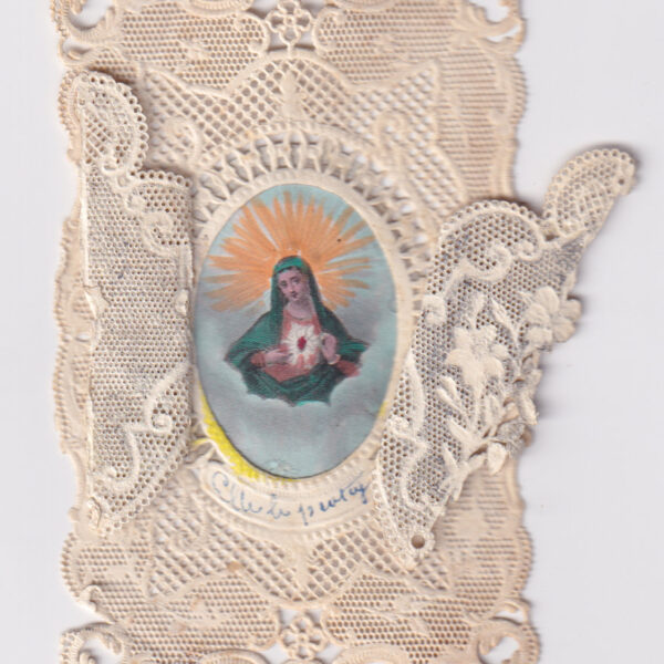 Madonna, Gesù, canivet con apertura, acquarellato