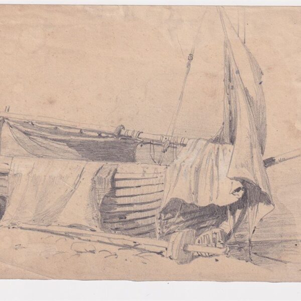 Barca a vela, matita su carta, XX secolo