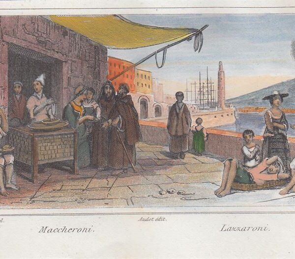 Maccheroni, Lazzaroni, Costumi di Napoli, 1835