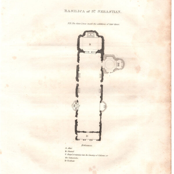 Roma, Pianta della Basilica di San Sebastiano, 1813