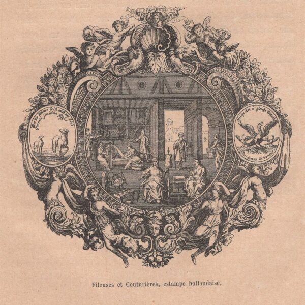 Filatrici e Merlettaie, xilografia dell'800