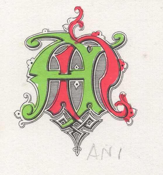 Iniziali AN intrecciate, 1881