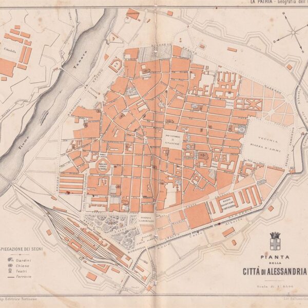 Pianta della città di Alessandria, 1890