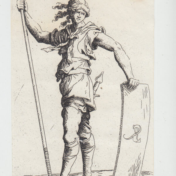 Salvator Rosa, Soldato con scudo