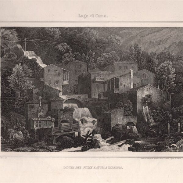 Como, Caduta del fiume Latte a Varenna, 1860
