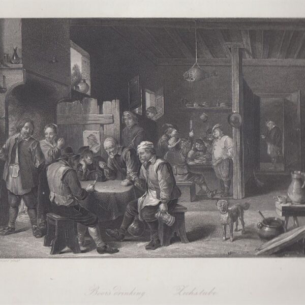 Villani che bevono, D.Teniers, 1840-50