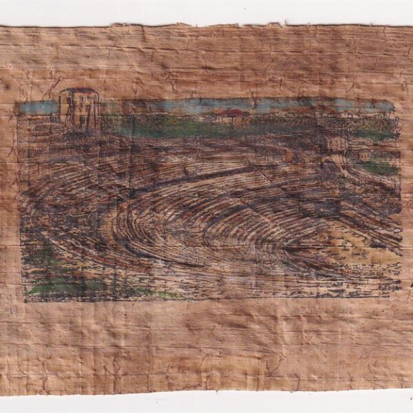 Teatro di Siracusa, gouache su papiro, fine 1800