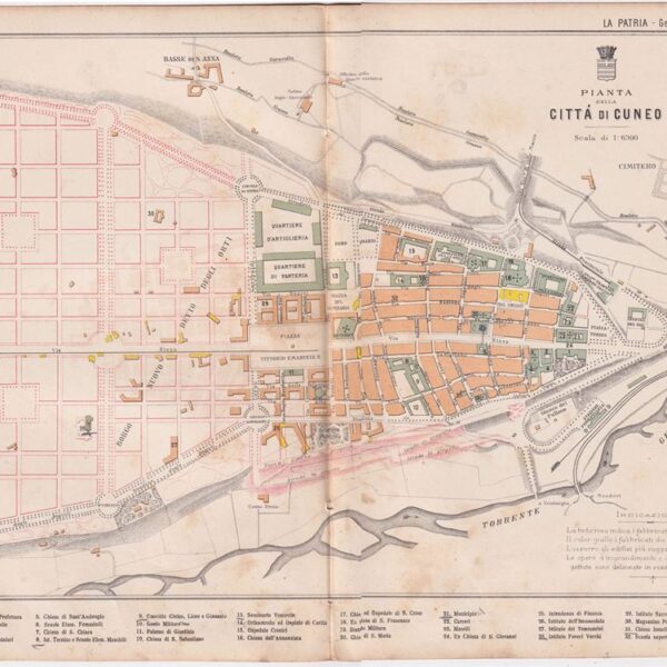 Pianta della Città di Cuneo, 1890