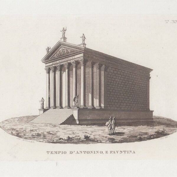 Tempio di Antonino e Faustina, Roma, 1850