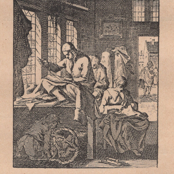 Il sarto, xilografia dell'800