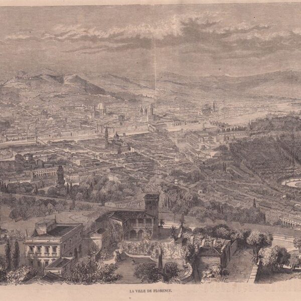 Firenze, Veduta Panoramica a volo d'uccello, 1859