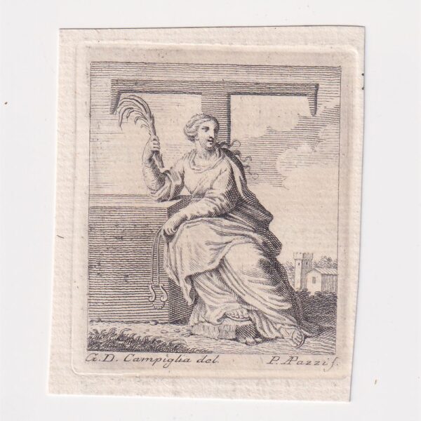 Lettera T, Antonio Pazzi e Domenico Campiglia, XVIII sec.