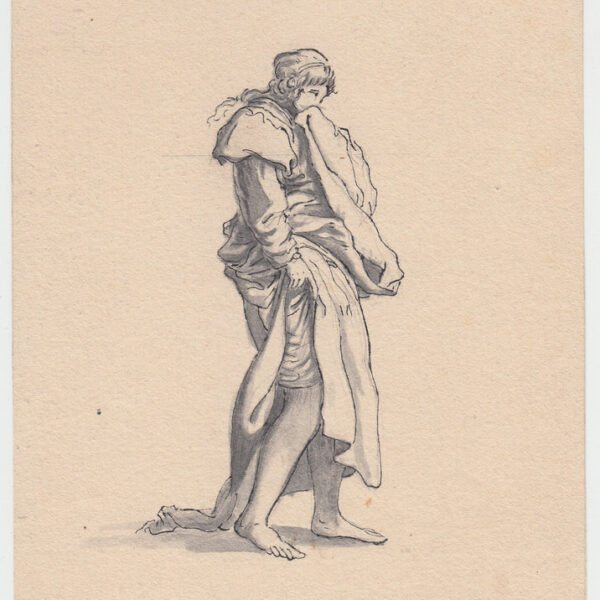 Figura femminile, China e acquarello, XIX secolo