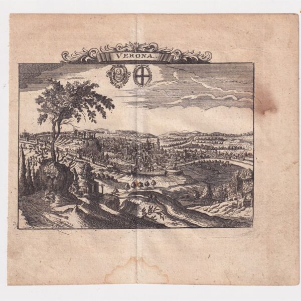 1712, Antica carta mappa di Verona