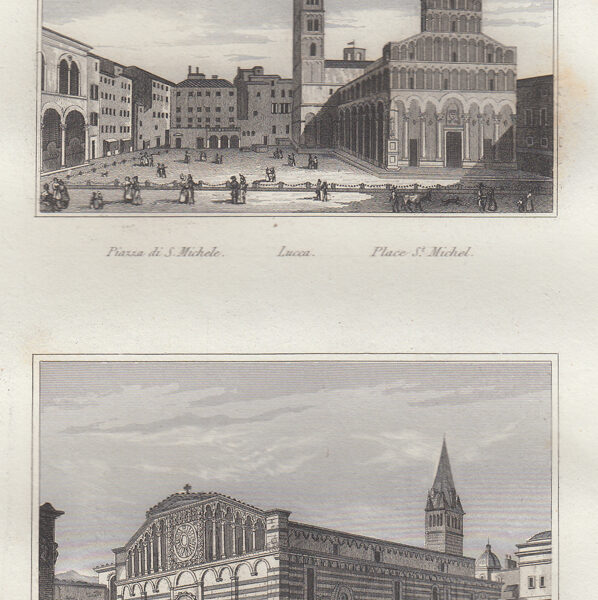 Lucca (Piazza S.Michele) e Carrara (Cattedrale), 1834