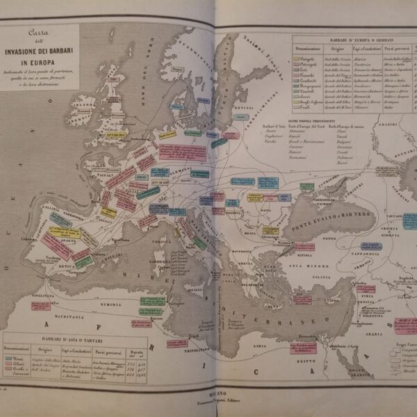 Carta dell'invasione dei Barbari in Europa, 1865
