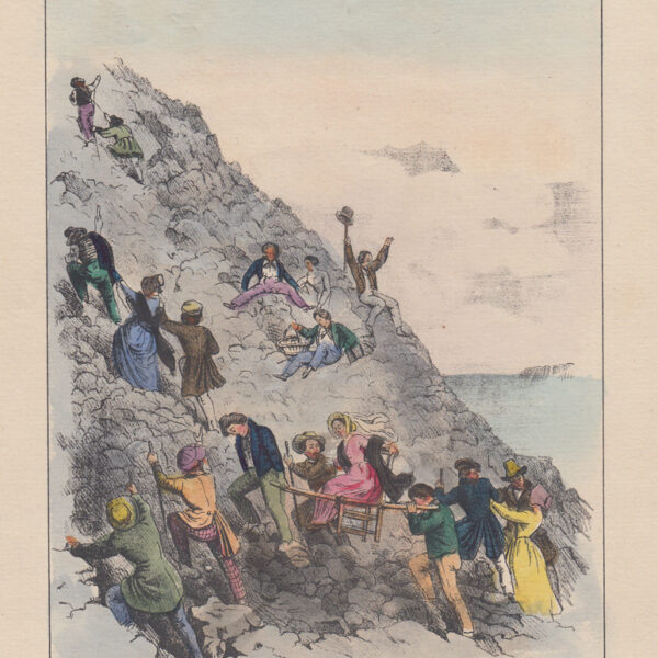 Salita al Vesuvio, G.Lenghi, 1860