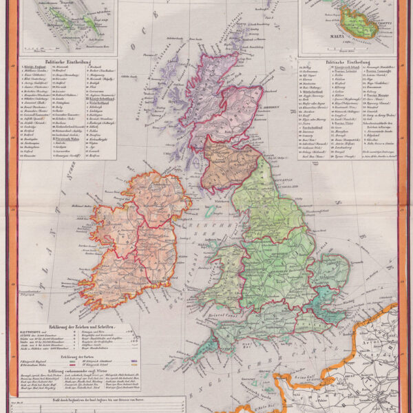 Mappa della Gran Bretagna, 1869