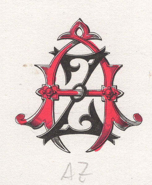 Iniziali AZ intrecciate, 1881