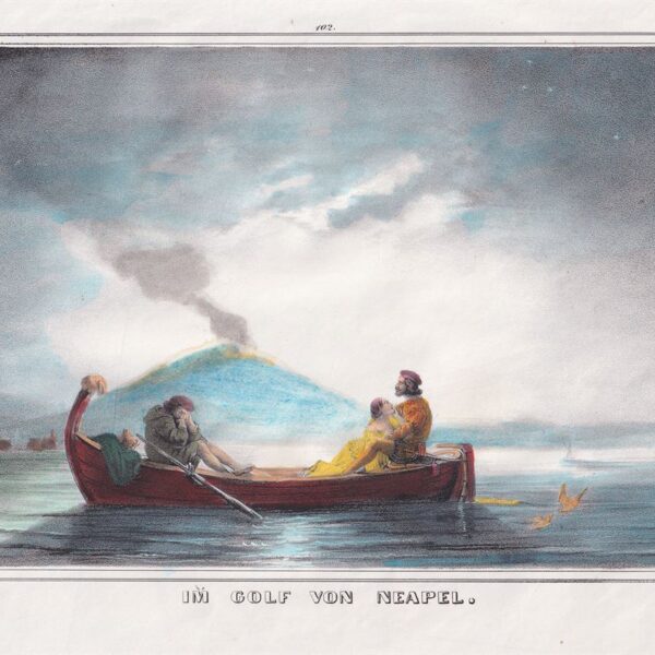 1850, Nel Golfo di Napoli, Litografia acquarellata