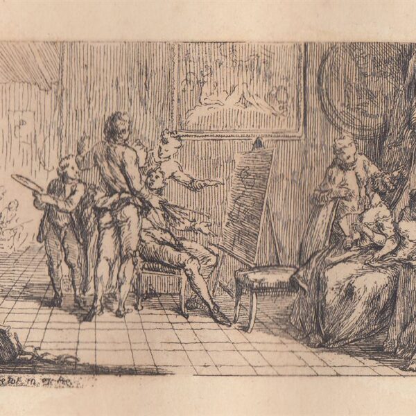 Hubert Gravelot, Lo Studio di un Pittore, 1750, XIX secolo